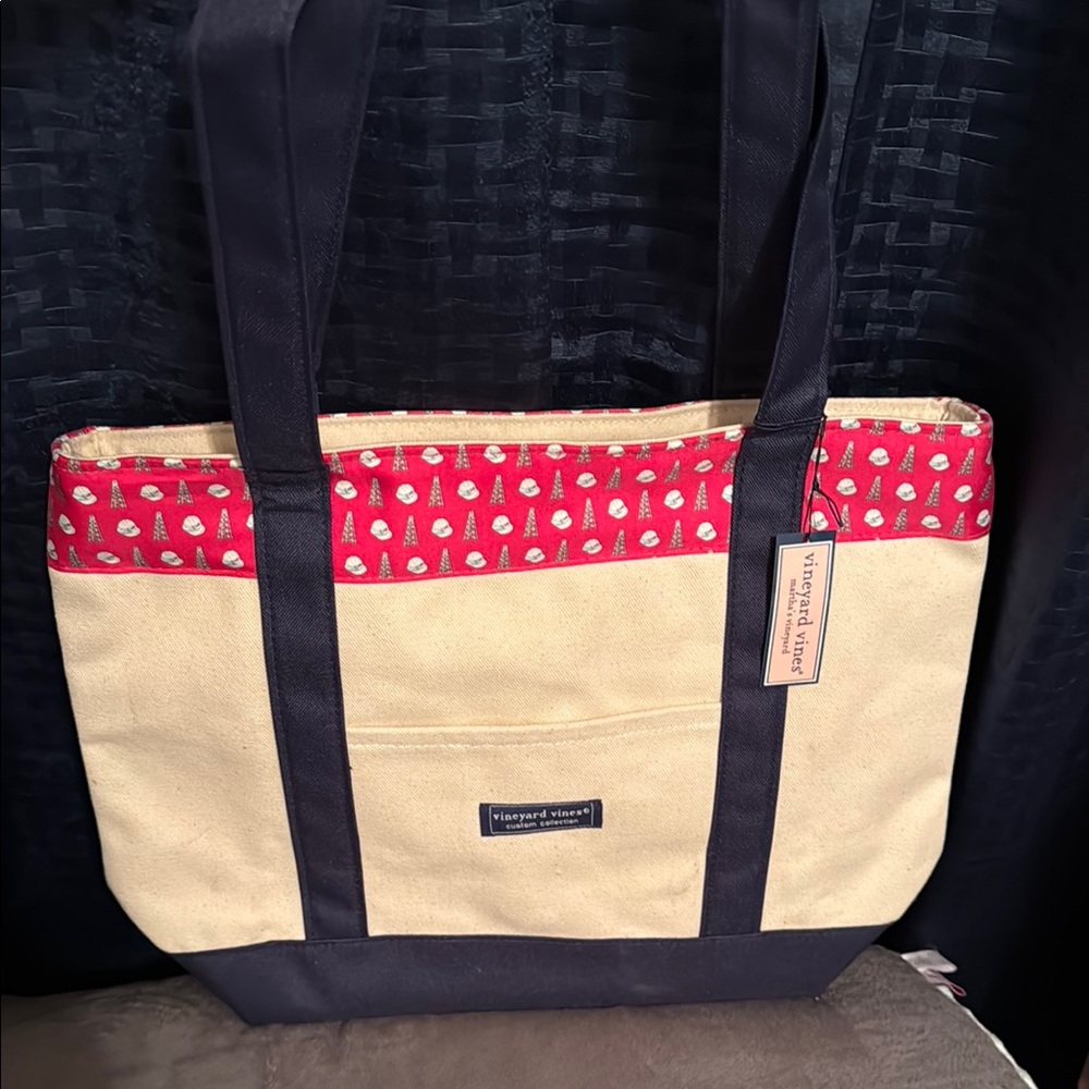 Vineyard Vines Navy and Red Women's Tote Bag